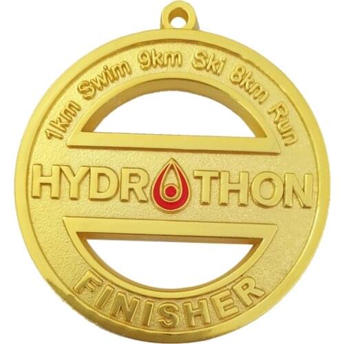 Promotion Gold Engraved Swimming/Skiing/Running Sport Medal for Souvenir k 200156