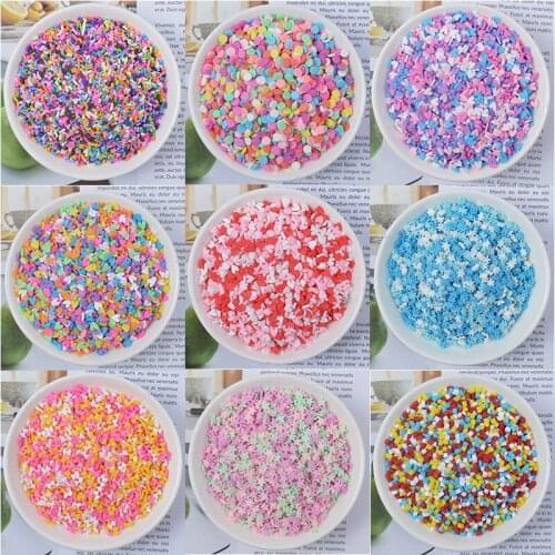 100g/bag Slime Clay Fake Candy Sweets Sugar Sprinkle Decorations for Fake Cake Dessert Food Particles Decoration Toys