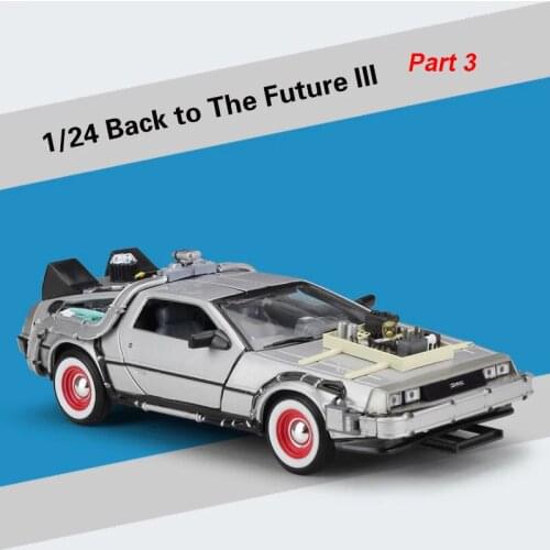 1/24 Scale Metal Alloy Car Diecast Model Part 1 2 3 Time Machine DeLorean DMC-12 Model Toy Welly Back to the Future Collecection