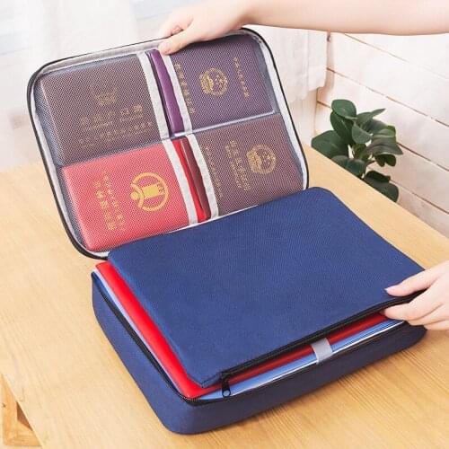 Large Capacity Waterproof Document Bags Multifunctional Home Business Travel Zipper Storage Bag Oxford File Organizer Folder