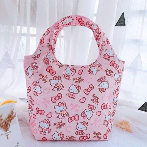 Sanrio Hello Kitty Tote Bag Waterproof Foldable Insulation Bag Lunch Bag Melody Outdoor Picnic Bag Mommy Bag handbag