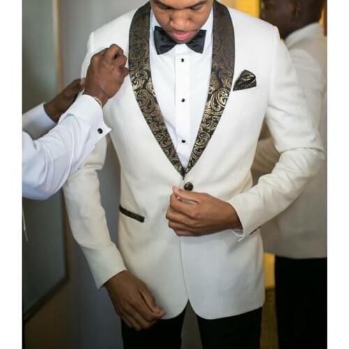 High Quality One Button Groomsmen Shawl Lapel Groom Tuxedos Men Suits Wedding/Prom Best Man Blazer ( Jacket+Pants+Tie) A114