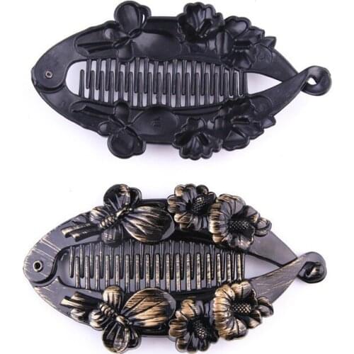 2019 Fashion Fish Form Hair Claw Clips Hairpin Flower Jewelry Banana Clip Hair Needles Hair Accessories Hair Styling Tool