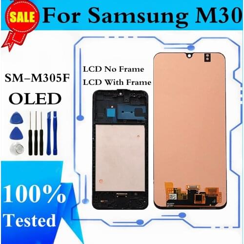 LCD For Samsung Galaxy M30 2019 M30 M305 M305F M305DS LCD Display Touch Screen Digitizer Assembly Replacment With Frame