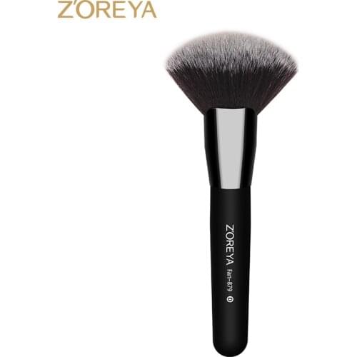 Zoreya Beauty Tool Europe And America Market White Head Black Background Artificial Fiber Makeup Brush Black shan xing shua 879