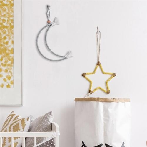 Star Wall Hanging Tassel Decorative Novelty Woven Macrame Bohemian Wall Decor