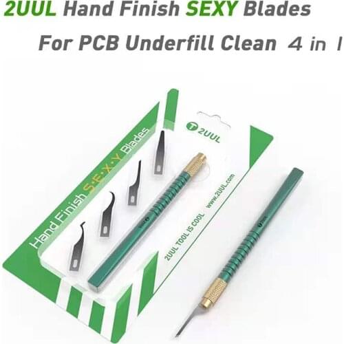 2uul 4 In 1 Hand Finish Sexy Blades For Pcb Underfill Clean Multifunctioal Motherboard BGA Chip Glue Cleaning Scraping Pry Knife