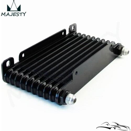 8-AN 32MM 10 ROW ENGINE/TRANSMISSION RACING COATED ALUMINUM OIL COOLER Black