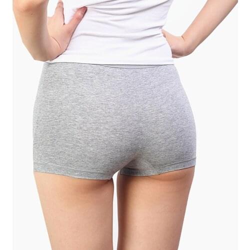 Big size girl cotton boyshorts women soft underwear panty soft cotton seamless safety boyshorts underwear for women
