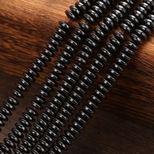Black Natural Hematite Loose Spacer Beads Fit For DIY Jewelry Making 4mm/6mm/8mm Pick Size