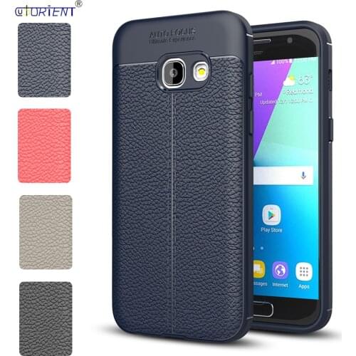 For Samsung Galaxy A3 2017 A37 Matte Shockproof Case SM-A320F/DS Soft Silicone Bumper Cover SM-A320F Leather Texture Back Funda
