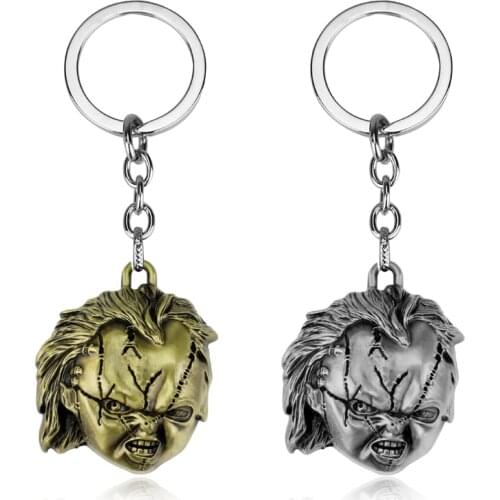 Dongsheng Horror Movie Seed Of Chucky Keychain Figure Head Cosplay Pendant Key Ring Car Purse Keyring Holder Chaveiros Souvenirs