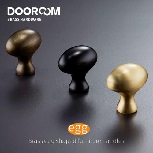 Dooroom Brass Egg Furniture Handles Wardrobe Dresser Cupboard Cabinet Door Drawer Shoe Box Pulls Pastoral Mediterranean Knobs