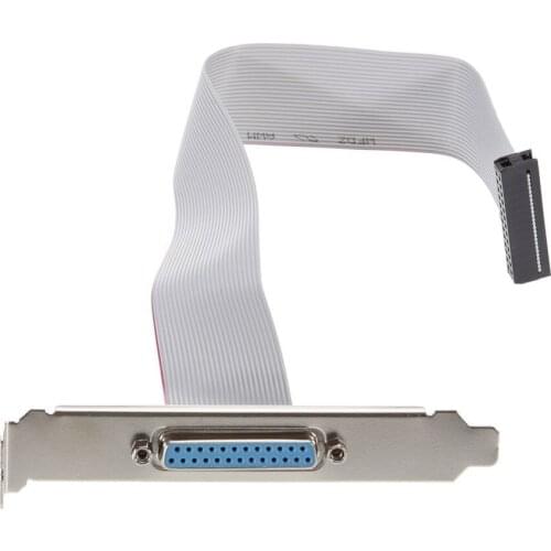 Hot selling Cable Bracket Motherboard DB25 1 Port Serial Parallel PCI Slot Header 25 Pin Female ato DB25 Pin Bracket with Cable