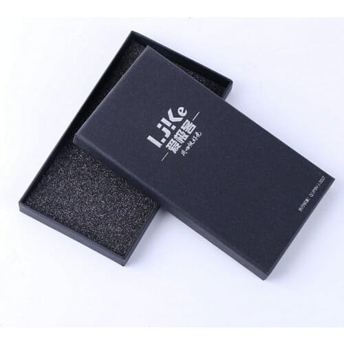 Custom logo embossed UV Matte Black Rigid Magnetic Closure Gift Box Wholesale,mobile charger box packaging ---DH10841