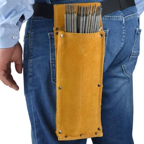 Leather Hardware Tool Waist Bag Flame Retardant Cowhide Electrode Holder Welding Rod Storage Bag
