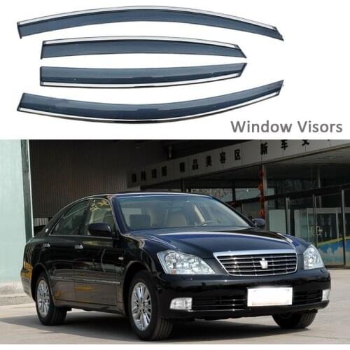 For Toyota Crown 2005-2009 Car Styling Awnings Shelters Window Visors rain eyebrow Protector Exterior decoration 4PCS 2006 2008