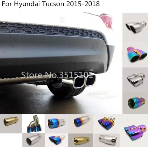 Car cover Stainless steel muffler pipe outlet dedicate exhaust tip tail 1pcs For Hyundai Tucson 2015 2016 2017 2018