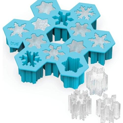 Snowflake Silicone Mold and Ice Cube Tray,Small Easy Release Ice Cube Trays for Freezer/Beverages/Baby Food/Chocolate Stackable
