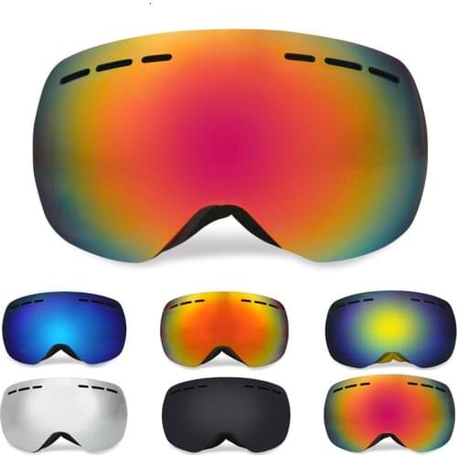 Magnetic Snowboard Goggles Outdoor Men Women Frameless Large Spherical Double-Layer UV400 Anti-fog Ski Goggles