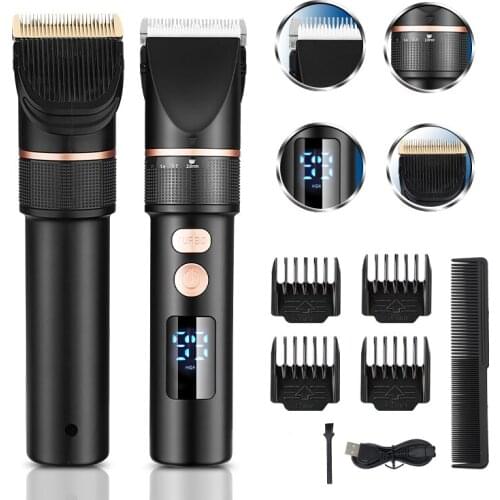 Hair Cutter LCD Display Hair Trimmers USB Professional Rechargeable Hair Cutting Barber Machine For Men Electric Hair Clippers