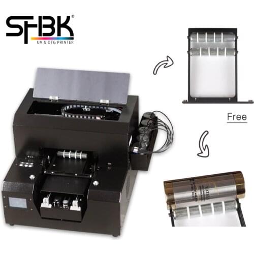 A4 UV multifunctional inkjet printer with rotating device for pattern photo printing on cylindrical objects Free shipping