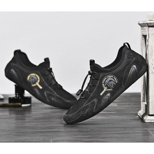 Pig Leather Men Flats Loafers Male Soft Driving Walking Shoes Men Moccasins Classic Mens Office Outdoor Sneakers Big Size 38-48