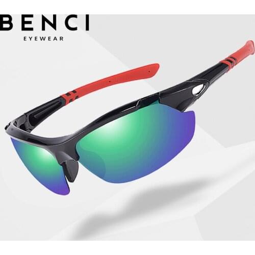 BENCI Designer Sports Polarized Outdoor Sunglasses Men Driving Sun Glasses Male Goggles Shadow UV400 oculos de sol masculino