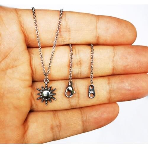 1pc New Stainless Steel Little Sun Pendant Necklace Retro Be Your Sunshine Necklaces Women Men Fashion Jewelry Gift
