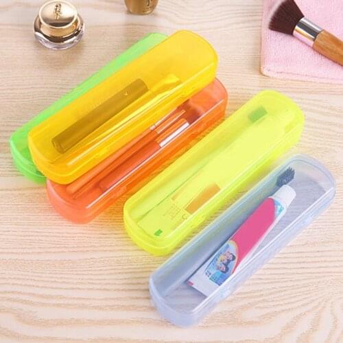 Plastic Transparent Portable Travel Toothbrush Protect Holder Case Hygienic Hiking Camping Toothbrush Box Storage Cup Cap