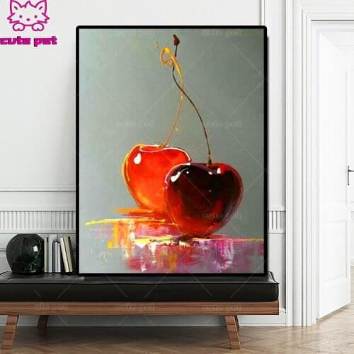Cherry 5 d Diamond Painting Full Square Round drill food fruit diamond embroidery Diamand art painting Crystal cross stitch gift