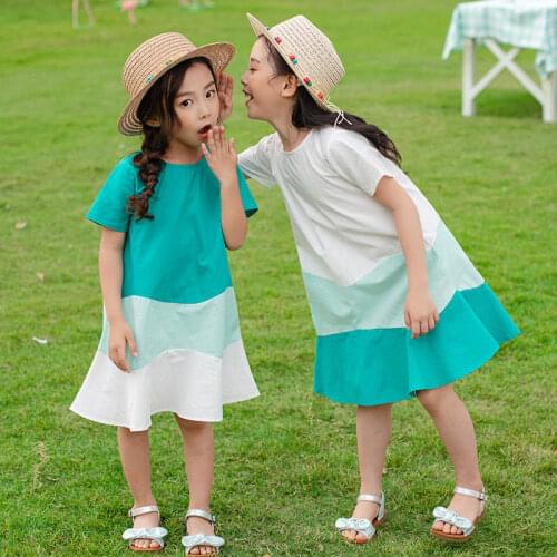 Summer Girls Cotton A-Line Mary Janes Princess Dress For Children Kids Korean Clothes Dresses 5 6 8 9 10 to 12 14 Years Vestido