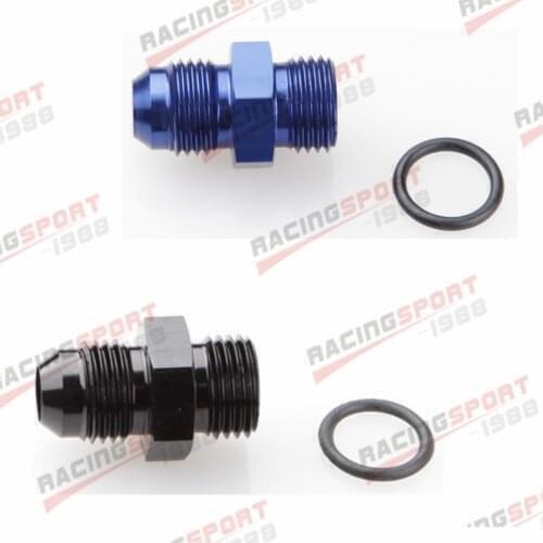 4AN AN4 AN-4 Male Flare Straight Adapter Cut O-Ring Fitting Black/BLUE
