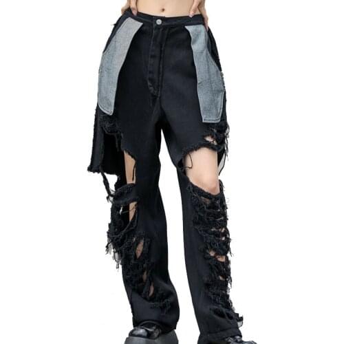 QING MO Women's Straight Jeans