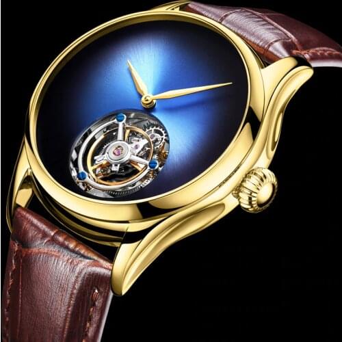 Luxury No Logo Tourbillon Mechanical Mens Watch Real Top Brand Waterproof Tourbillon Movement Watches Mens montre homme 2020