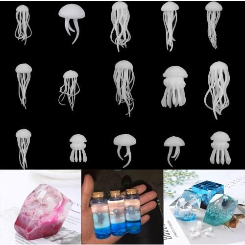 1pcs UV Resin Transparent Silicone Mould Mini Jellyfish Epoxy Resin Molds Epoxy Filling Material For DIY Jewelry Making Tools
