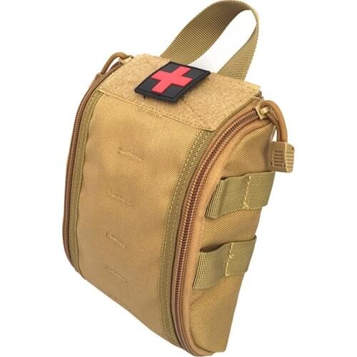 1000D Molle Tactical Bag First Aid Medical Bag Utility Nylon Waist Pack Survival Modular Medic Pouch Case for Outdoor Sports