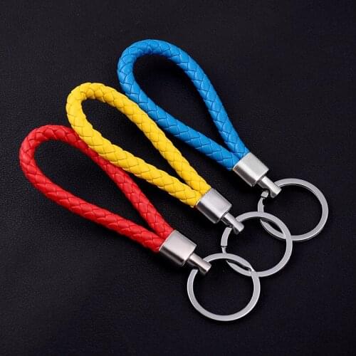 Candy color man waist hanging ornament weaving creative car key ring female key chain metal pendant gift 30PCS MIX