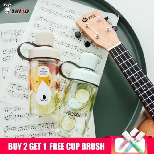 YIHAO 400ml Plastic Water Bottle Creative Trend Cartoon Portable Summer Simple Cute Hand Thermal Insulation Water Bottle