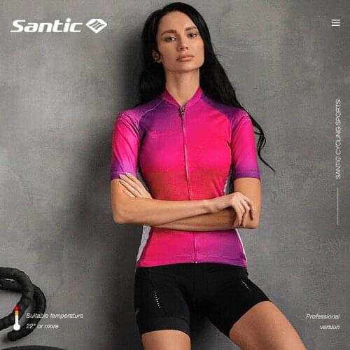 Woman pink cycling jersey summer breathable quick dry anti-shrink short sleeve bike wear jersey road jersey cycling cloth