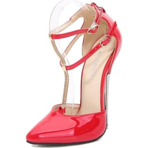 MAIERNISI Shoes Woman High Heels Pumps Pole Dance Pointed Toe Stilettos Talon Femme Sexy Ladies 16cm Fetish Shoes Heels Big Size