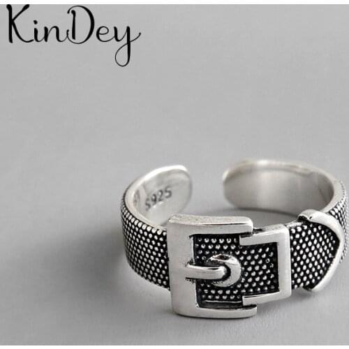 Personality Gothic Vintage Belt Rings For Women Bridal Wedding Engagement Punk Resizable Antique Rings Rock Jewelry