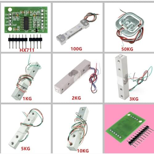 1Set 100G 1KG 2KG 3KG 5KG 10KG 50KG Human Scale Body Load Cell Resistance Strain Weight Pressure Sensor Module HX711 AD Module