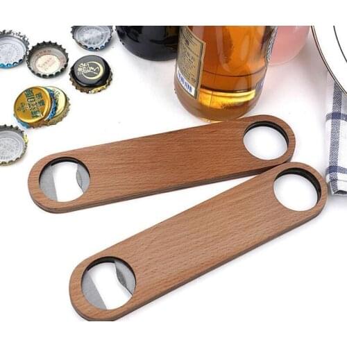 300pcs/lot Big Wood Handle Bartender Bottle Opener Wine Beer Soda Glass Cap Bottle Opener Kitchen Bar tools