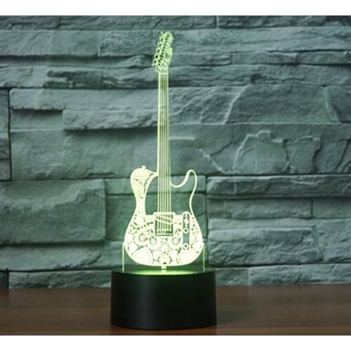 3D LED Night Light Guitar Come with 7 Colors Light for Home Decoration Lamp Amazing Visualization Optical Illusion Awesome