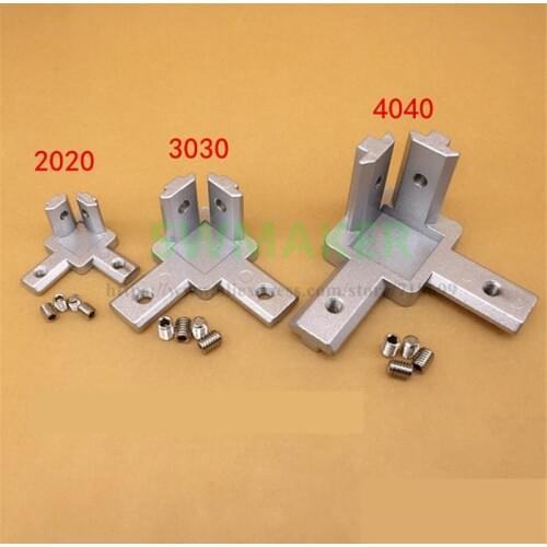 4pcs 3D printer 2020 3030 4040 T Slot Aluminum Profile 3-way 90 deg inside corner bracket Interior Connector f/ Alu-profile