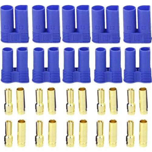 5 Pairs of EC5 Banana Plug Bullet Connector Female+Male for RC ESC LIPO Battery/Motor