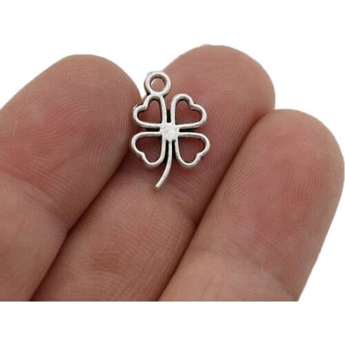 50pcs Clover Charms Pendants for Jewelry Making Bracelet Necklace Earrings Accessories DIY Accessories 18x12mm