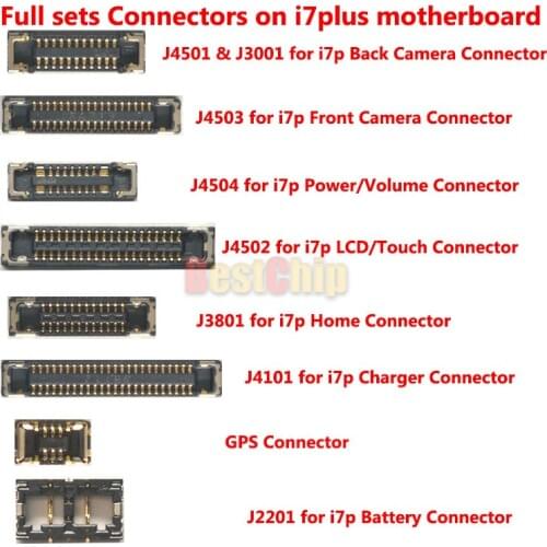 BestChip 1sets-20set/lot for iPhone 7 plus 5.5' LCD/touch camera power volume home button charger battery FPC connector on board