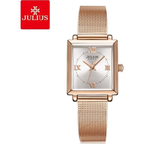 Julius New Arrival Womens Rosegold Silver Black Fashion Watch Top Quality Ladies Wrist Watch JA-1202